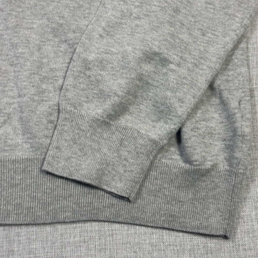 Brooks Brothers Supima Cotton V-Neck Sweater Pullover Mens M Gray Lightweight